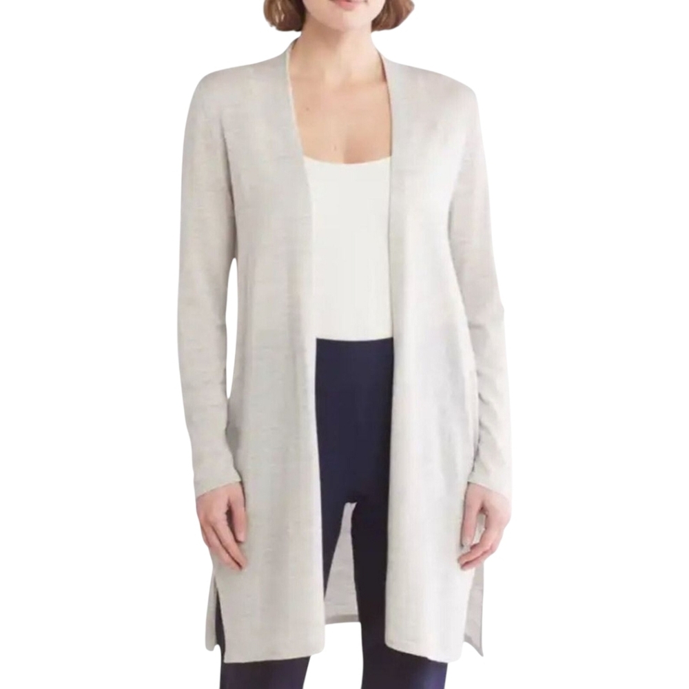 EILEEN FISHER Merino Wool Open Front Long Cardigan Sweater XL Cozy Lounge Layer‎